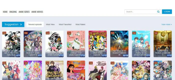 Contoh Antarmuka Situs Streaming Anime Antarmuka situs web streaming anime