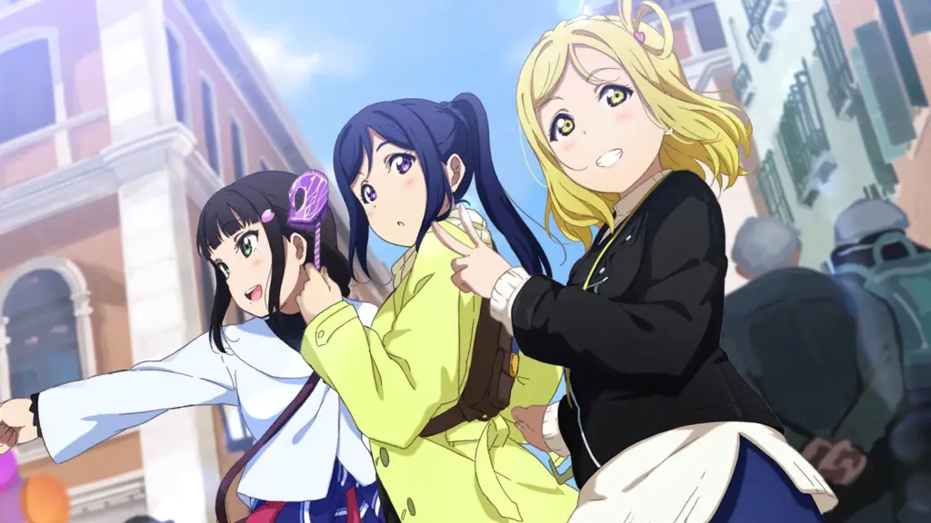 Visual kunci dari anime Love Live! Sunshine!! Visual utama anime Love Live! Sunshine!!