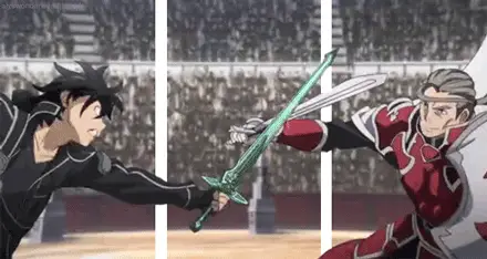 Pertarungan Pedang yang Menakjubkan Adegan pertarungan pedang dalam anime