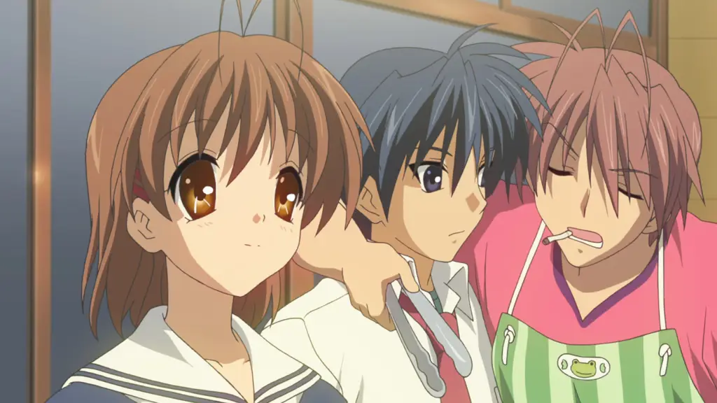 Momen-momen penting dari Clannad After Story Gambar yang menampilkan momen-momen dari Clannad After Story