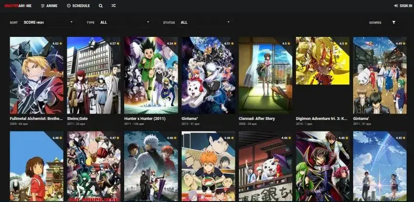 Contoh antarmuka situs streaming anime Gambar contoh situs streaming anime