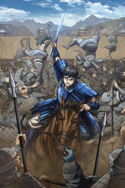 Saksika pertarungan strategi dan taktik perang yang memukau di Kingdom Adegan pertarungan epik di anime Kingdom