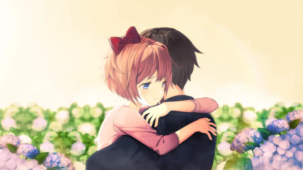 Pasangan anime yang menunjukkan kebahagiaan Pasangan anime bahagia